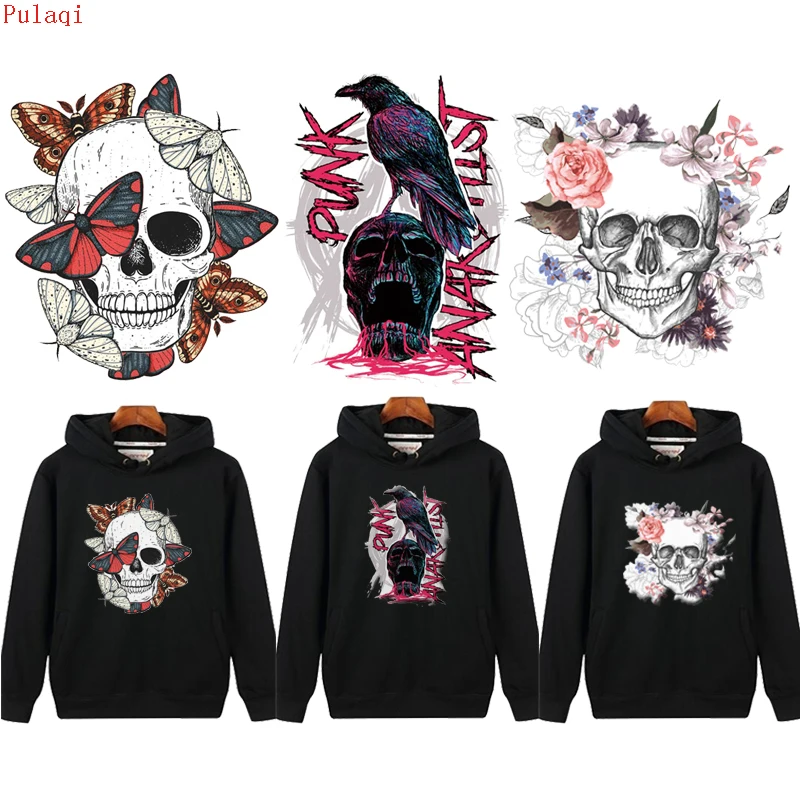 Термоклейкие виниловые нашивки Pulaqi с рисунком черепа термоклейкие для одежды