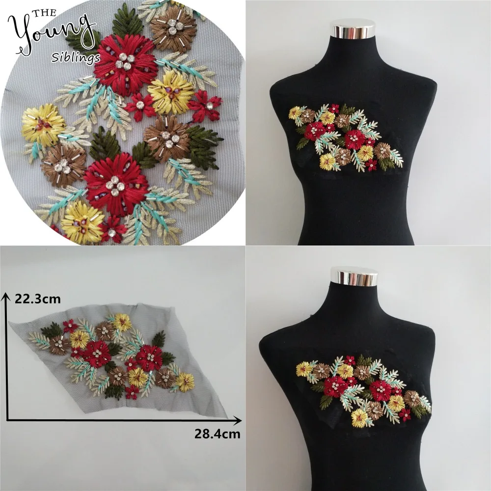 3D вышивка аппликация кружевной воротник Венеция кружевное декольте шитье