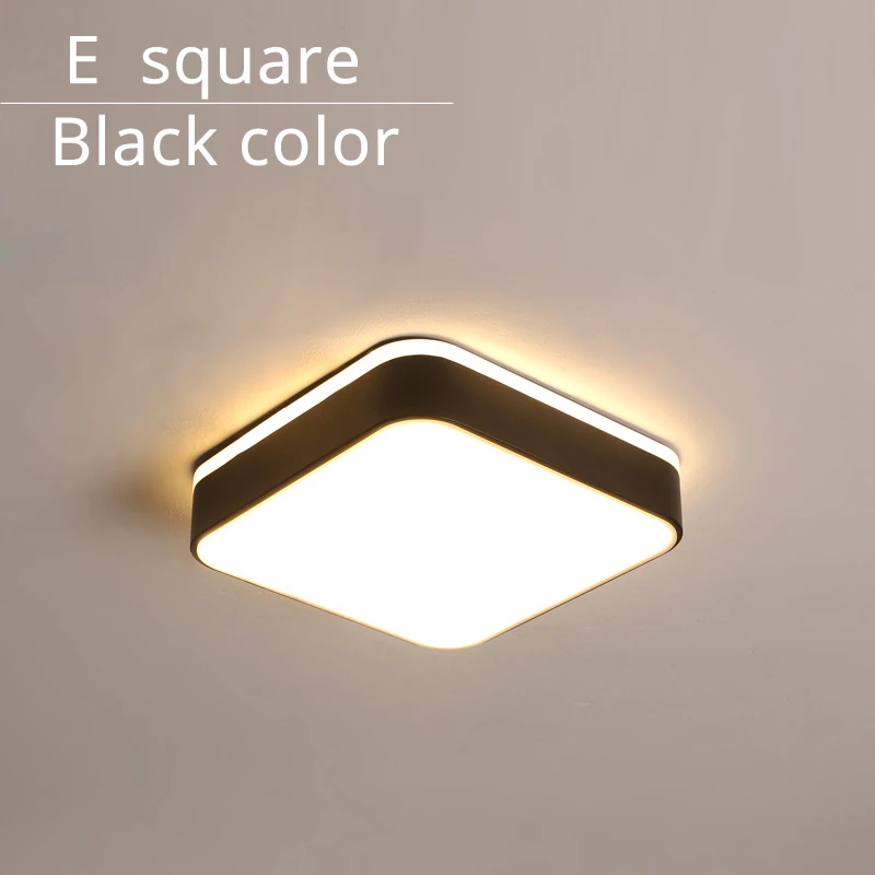 E square black Дизайн, светодиодный потолочный светильник, коридор, художественная галерея, украшение, передняя Балконная лампа, крыльцо, белый, черный, Lamparas De Techo Plafondlamp - Цвет корпуса: E square black