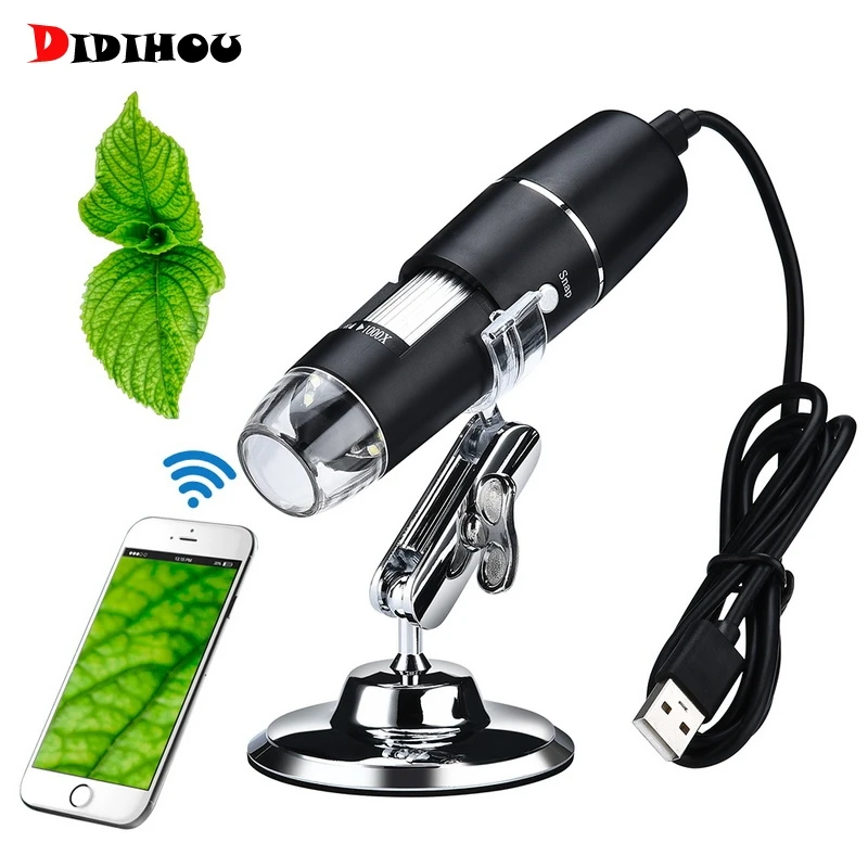 1000X цифровой микроскоп Wifi Лупа камера 720P Подставка для Android IOS Телефон iPad со светом