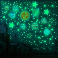 zollor luminous solar system planet dot wall sticker bedroom living room childrens room pvc creative decoration stickers