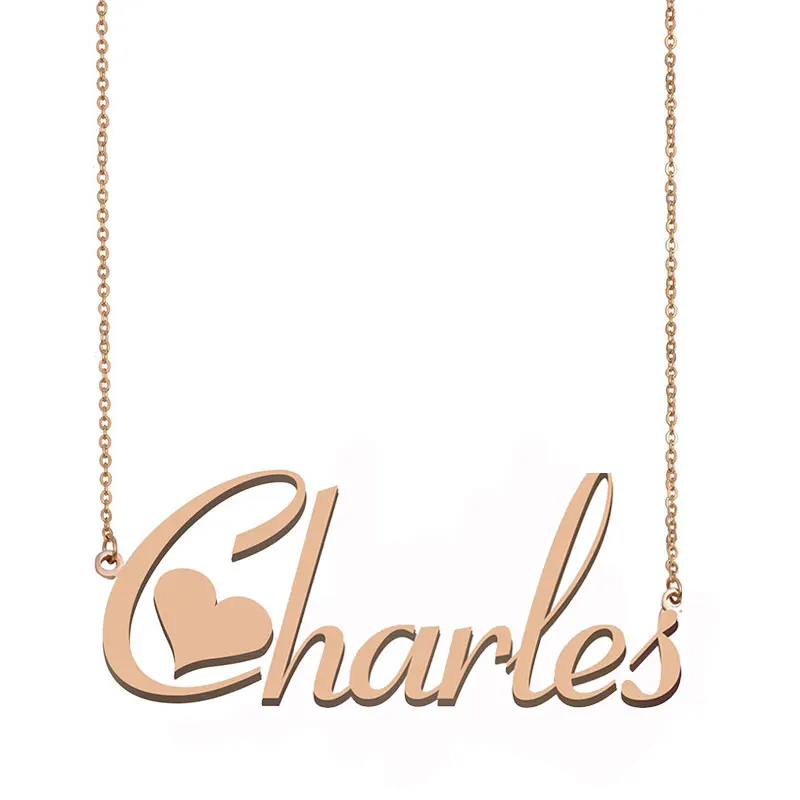 Charles Custom Name Necklace Personalized Gold Choker for Women Girls Best Friends Birthday Christmas Mother Days Gift