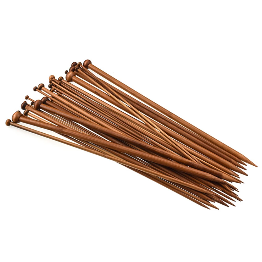 

36PCS Single Pointed Crochet Sweater Carbonize Bamboo DIY Tool Knitting Needles Bamboo Single Pointed Knitting Needle New