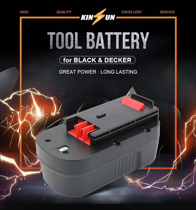 KINSUN Сменный аккумулятор для электроинструмента 18 в 3.0Ah Ni-MH для Black& Decker Аккумуляторная дрель-шуруповерт A1718 A18 BD18PSK HPB18