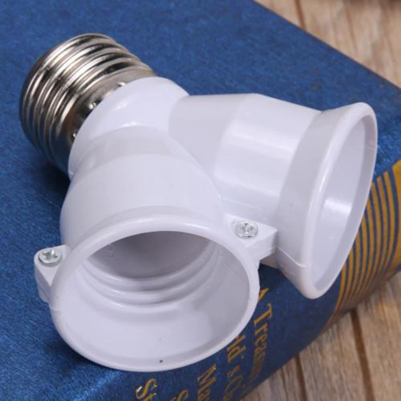 

2In 1 E27 To 2 E27 Base Socket Splitter LED Light Lamp Bulb Split Adapter Holder