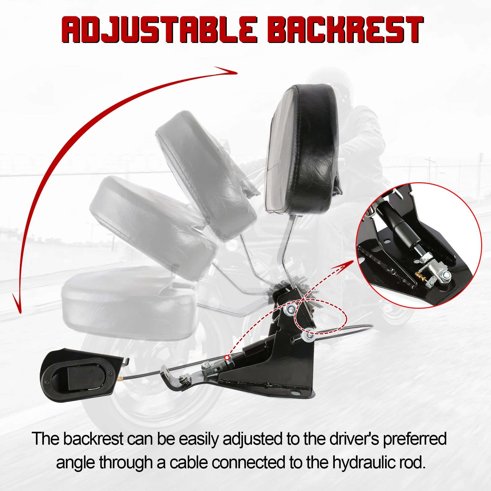 Регулируемая спинка для водителя мотоцикла гидравлическая нажимная всадка Harley