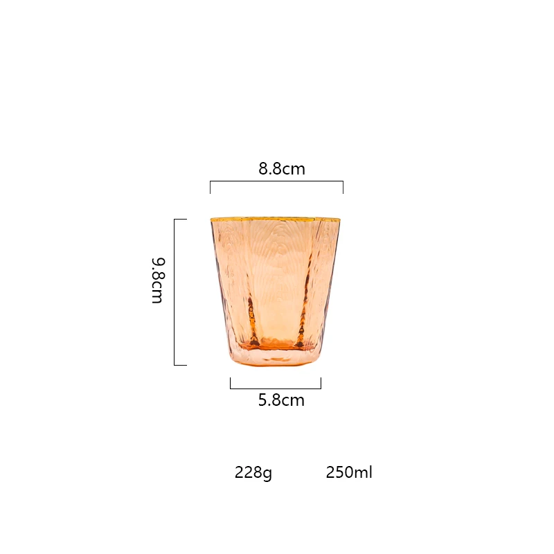 short S 250ml Бокал для шампанского, вина, бокал, шестигранный Кубок для шампанского, бокалы, бокалы для виски, розовое золото, кухонные аксессуары, бокалы для напитков, креативные - Цвет: short S 250ml