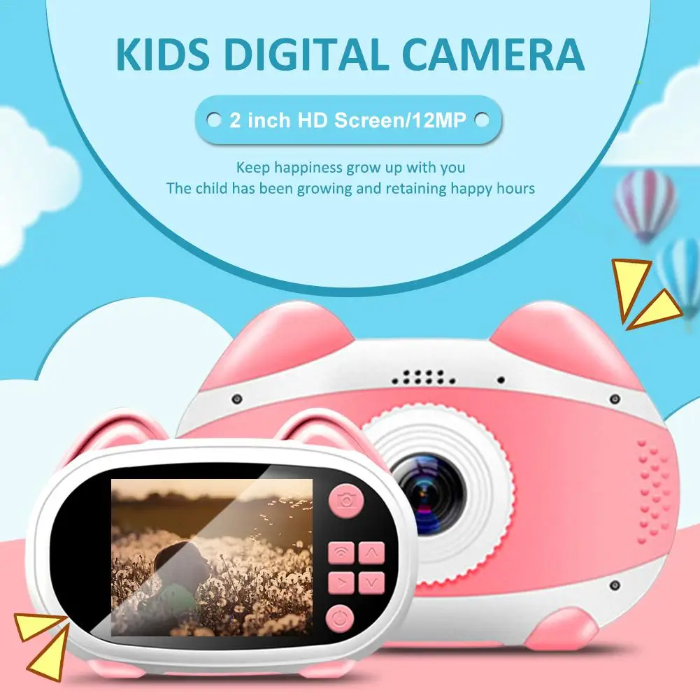 Умная WiFi Детская цифровая камера с мультяшным котом HD 1080p Студенческая дорожная