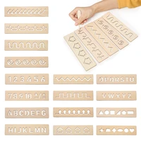 1pc wooden tracing board spelling letter groove practice montessori pen control boards kids early learning word educational toys