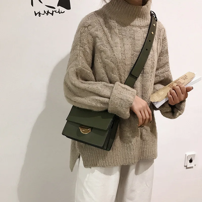 Элегантная женская квадратная сумка с откидной крышкой 2019 ретро модная новая