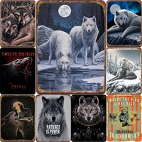 shabby wall metal tin signs snow wolf pub cafe home wall stickers classical retro bar decoration plaque metal iron poster