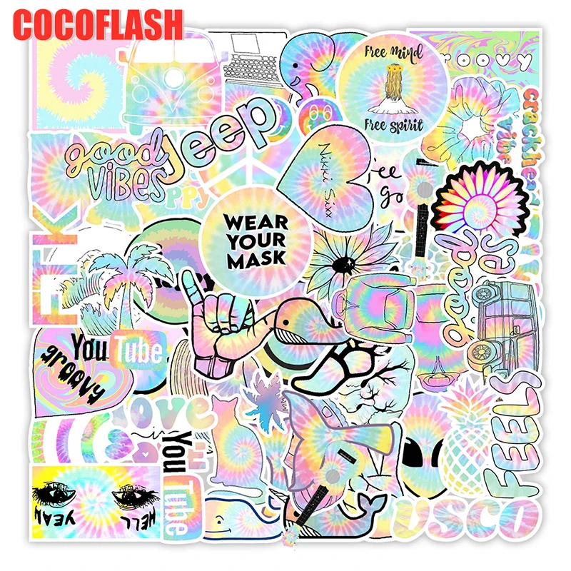 10/50 Pcs/lot Gradient Laser Reflective Cartoon Mixed Graffiti Stickers For Kids Case Skateboard Diy Laptop Luggage Guitar