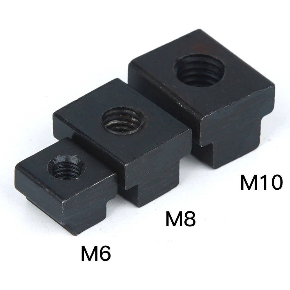 

2 Pieces T-Slot Nuts M6 M8 M10 Clamping Table Slot Milling T Sliding Nut Block Slot Machine Tool M10 Screw Black