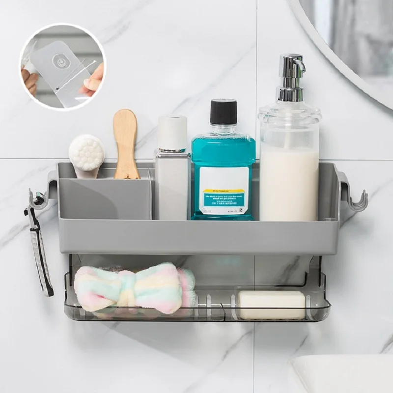 

Bathroom Shelf No Drilling Kitchen Wall Shelves Towel Bars Shampoo Rack Shower Organizer Tooth Brush Holder Bathroom Accessories
