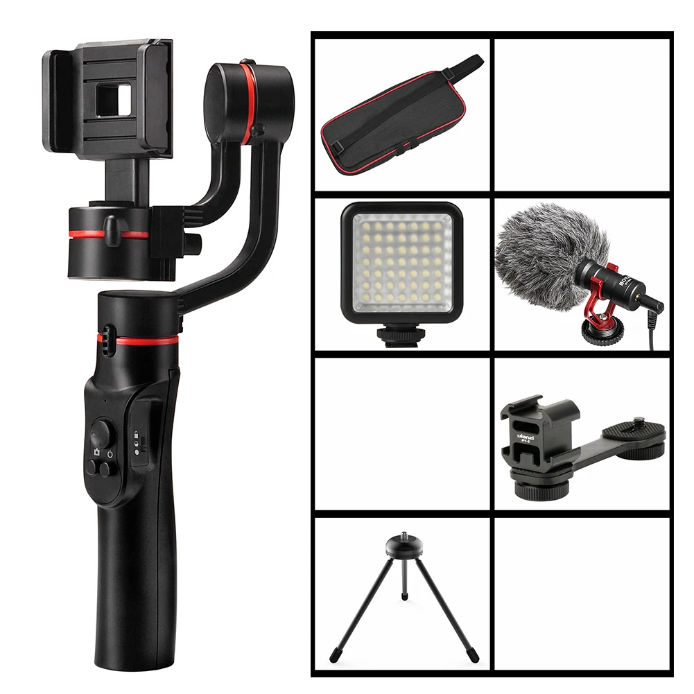 H2 Bundle5 3-осевой портативный смартфон Gimbal стабилизированный держатель для iPhone 11 Pro Xs Max Xr X 8 плюс samsung S9 S8 3 оси Zoom Action Камера - Цвет: H2 Bundle5