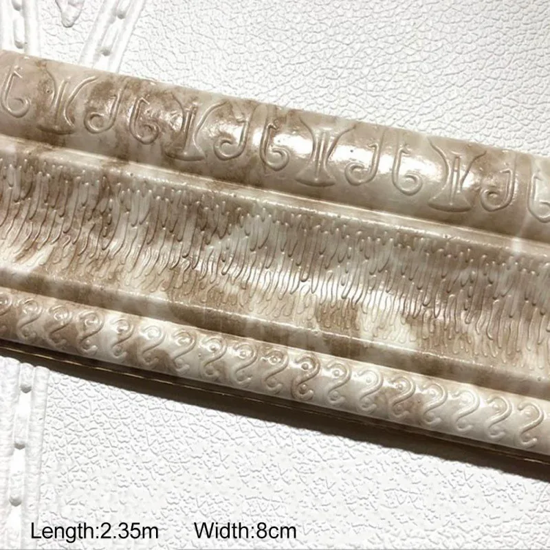 H Водостойкая 3D Наклейка на стену, верхний угол, линия на стену, полоска на стену, линия талии, наклейка на плитку, обои, граница, домашний декор для стен - Цвет: H