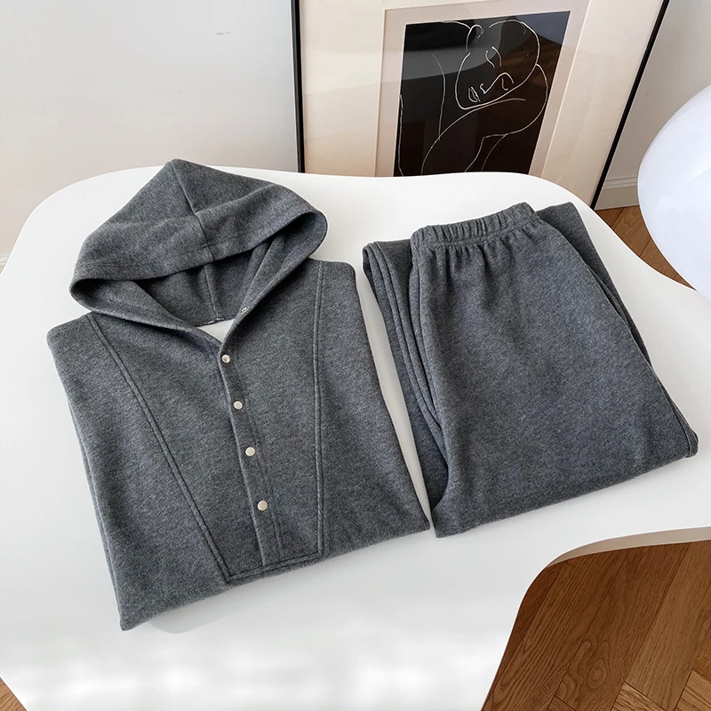 

Sweatshirt + Sweatpants Two-piece Set Autumn Winter New Hooded Sweatshirt Street Casual Sports Set