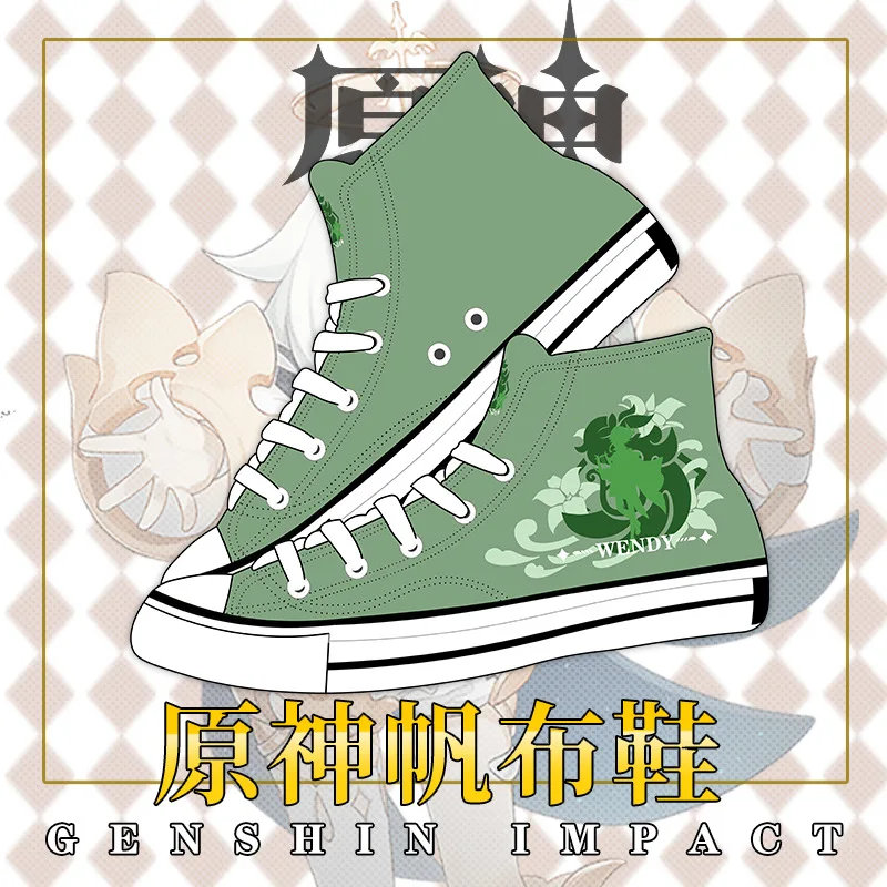 Аниме Genshin Impact Xiao Klee Paimon Venti парусиновая обувь унисекс студенческие ботильоны
