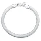 Оптовая продажа, посеребренный браслет для женщин и мужчин, свадебные украшения, аксессуары, модные плоские мягкие змеиные браслеты