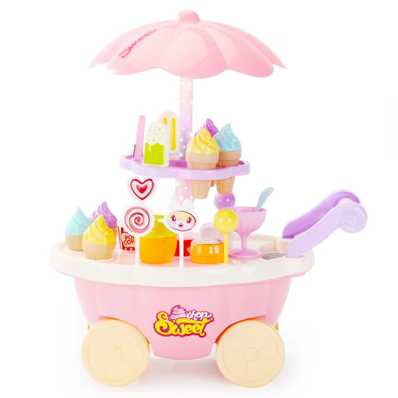Миниатюрная тележка для девочек вращающаяся конфет магазин мороженого