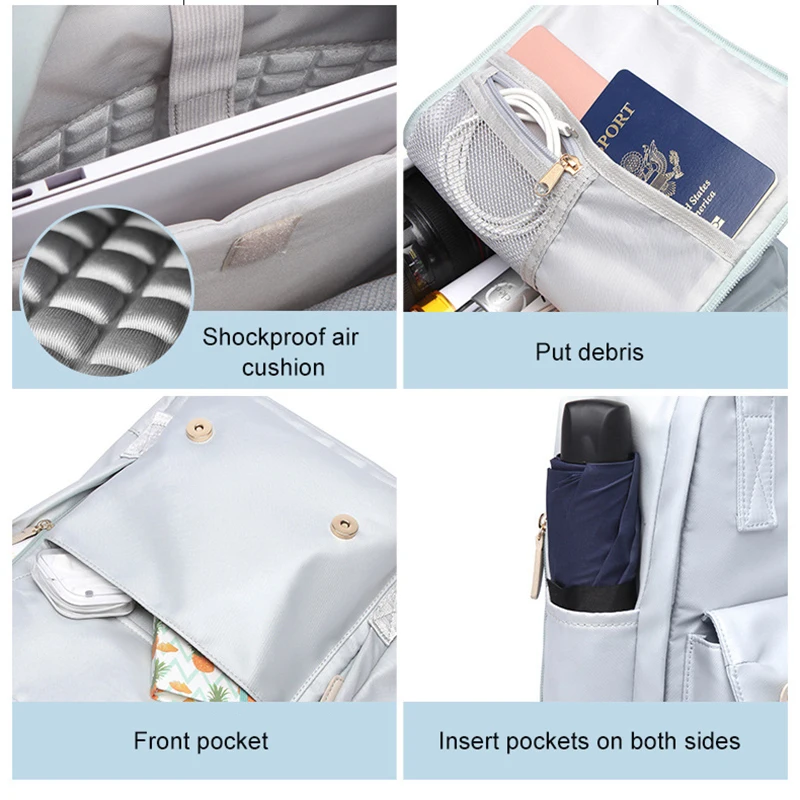 Double S houlder Computer Bag Female Large Capacity Backpack Oxford Cloth Student Schoolbag 2021