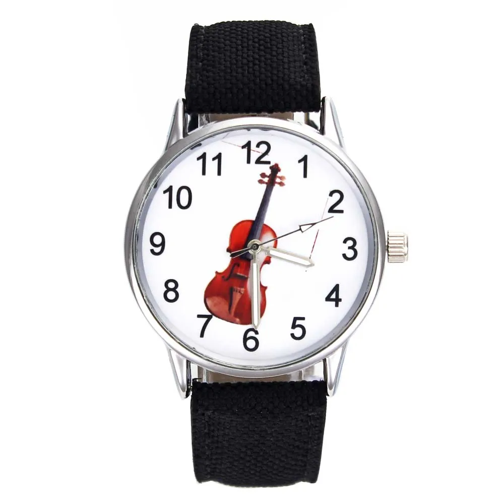 Fashion Casual Simple Ladies Watches Couples Jewelry Gifts Creativity Design Violin Dial Music Quartz Wrist Watch for Men Women men gifts brief design black rubber strap creative turntable and unique design for young fashion quartz wrist watches
