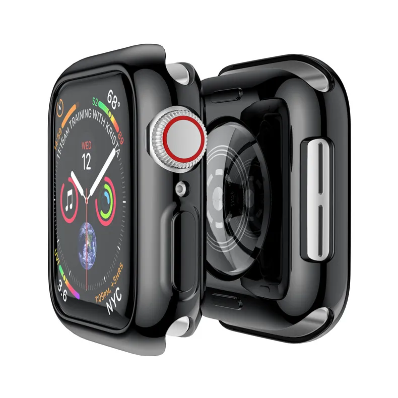 Чехол для apple watch band 44 мм/40 мм apple watch 5 4 3 band 42 мм/38 мм iwatch защита экрана силиконовый защитный бампер