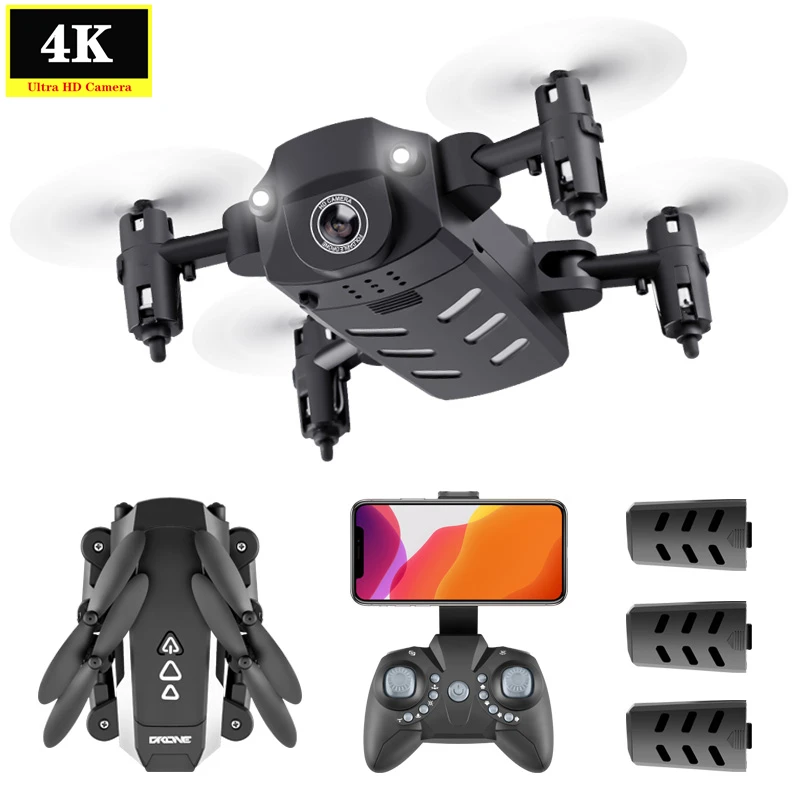 KK8 мини Дрон с Wi Fi FPV 4K HD камера удержание высоты Радиоуправляемый квадрокоптер