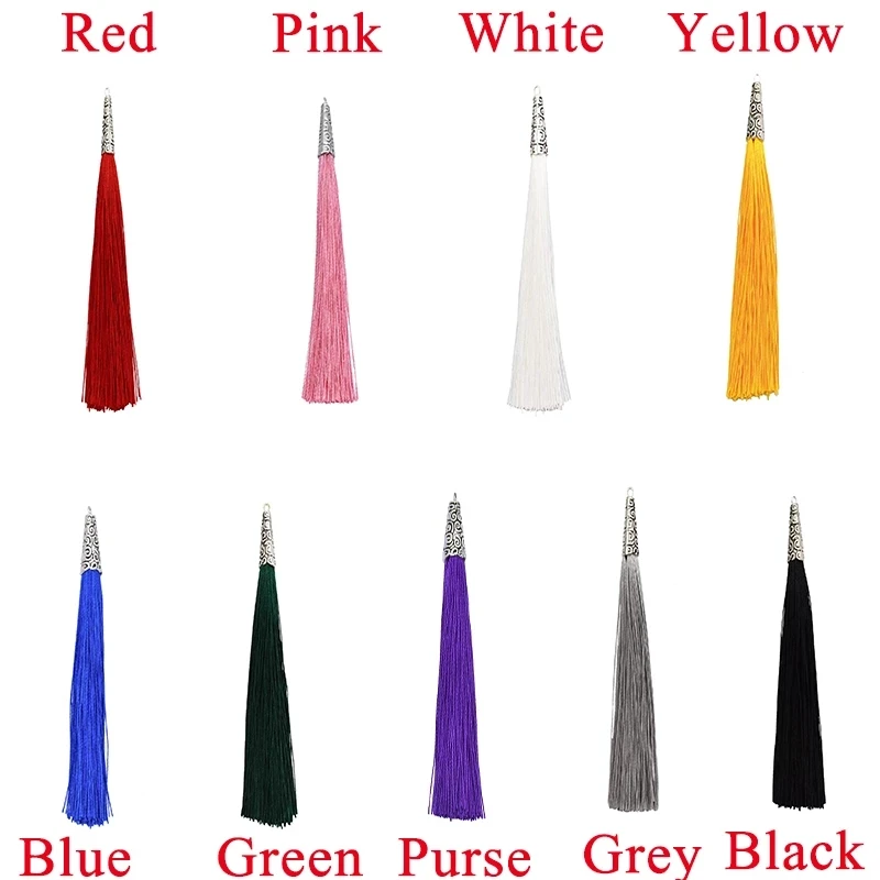 10 шт./лот 9 5 см длинная шелковая кисточка в стиле бохо для сережек ожерелий