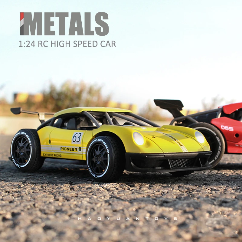 1:24 15km/h RC High Speed Stunt Alloy Car Off Road Drift Racing Electronic Radio Control Vehicle Metal Car Gifts Toys for boys