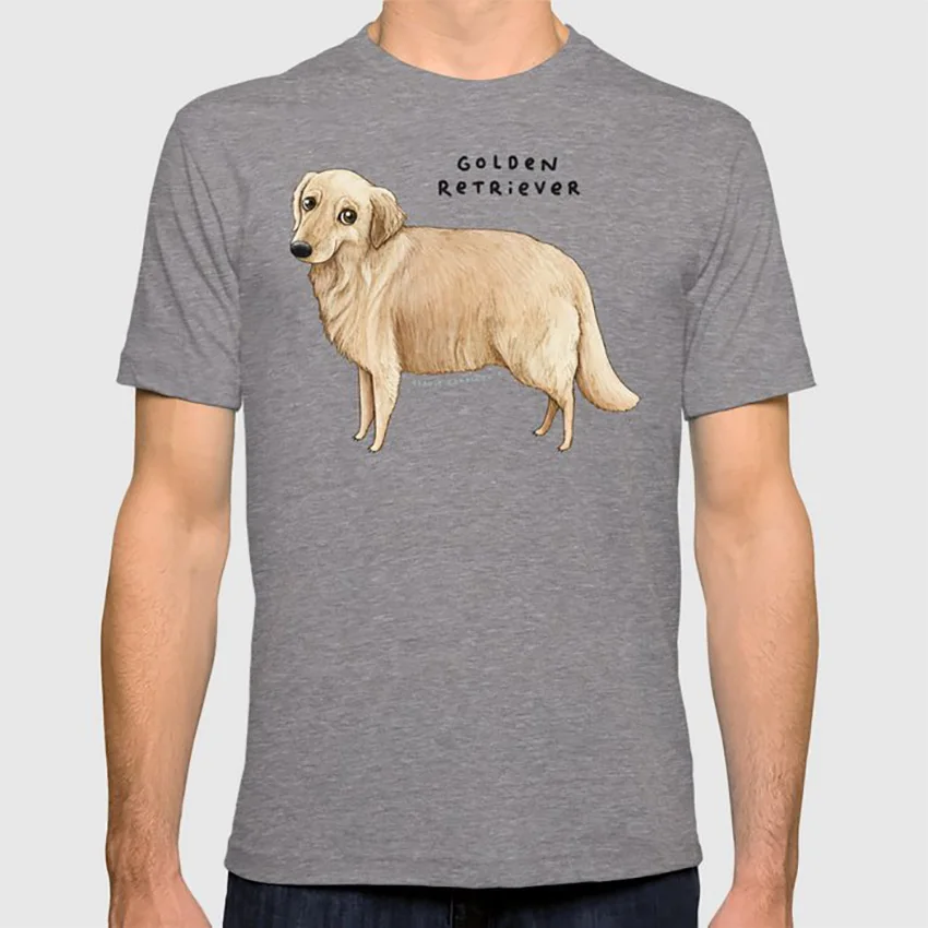 Золотой ретривер футболка золотой Лабрадор собака лаборатория щенок желтый doge