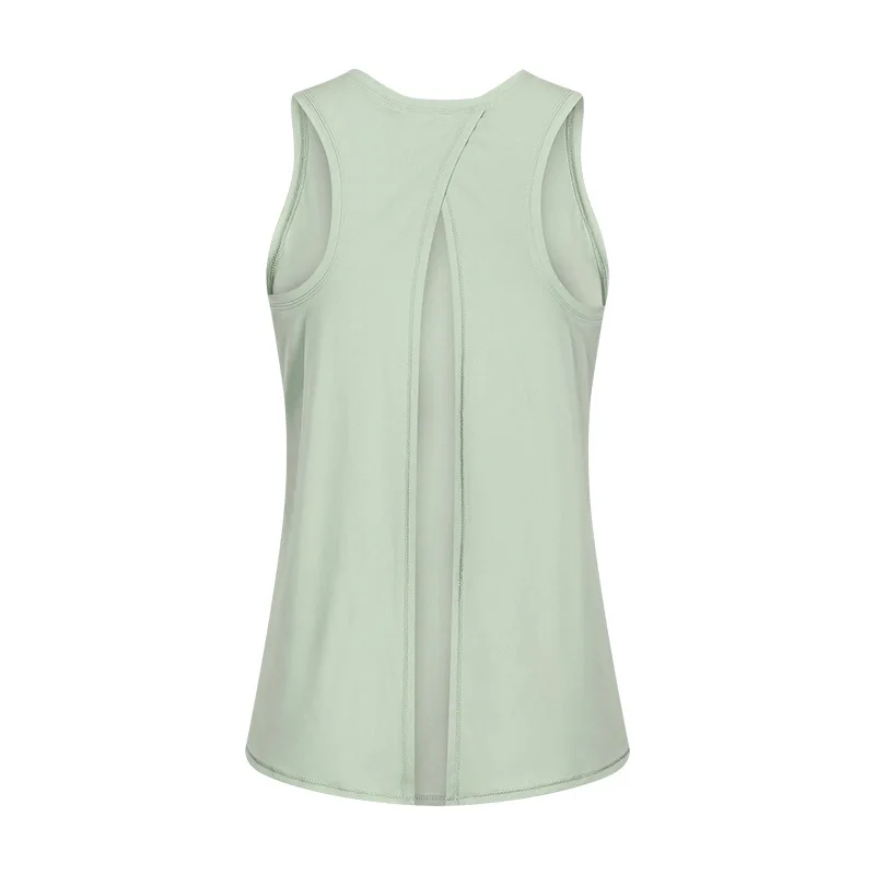 

Lulu Women Yoga Sexy Open Back T Shirts Summer Fitness Running Vest Sleeveless Loose Quick-Dry tops
