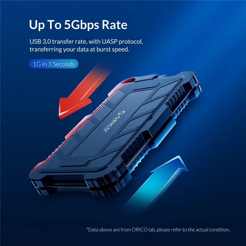 ORICO 2 5-дюймовый жесткий диск USB3.0 SATA интерфейс 5gbps SSD чехол поддерживает 7-9 5 мм UASP