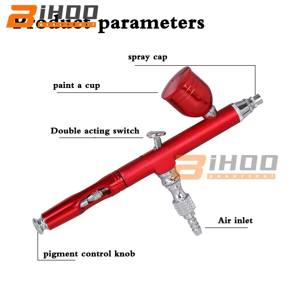 Аэрограф с гравитационной подачей краски распылитель соплом 0 3 мм в комплекте