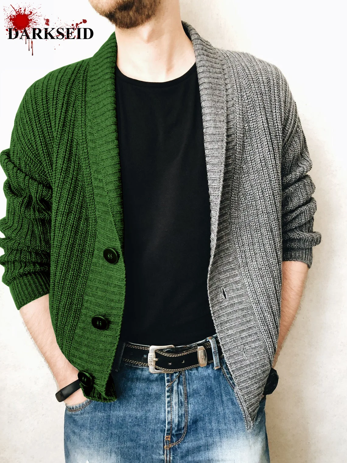 Мужской осенне-зимний Кардиган с V-образным вырезом | Мужская одежда