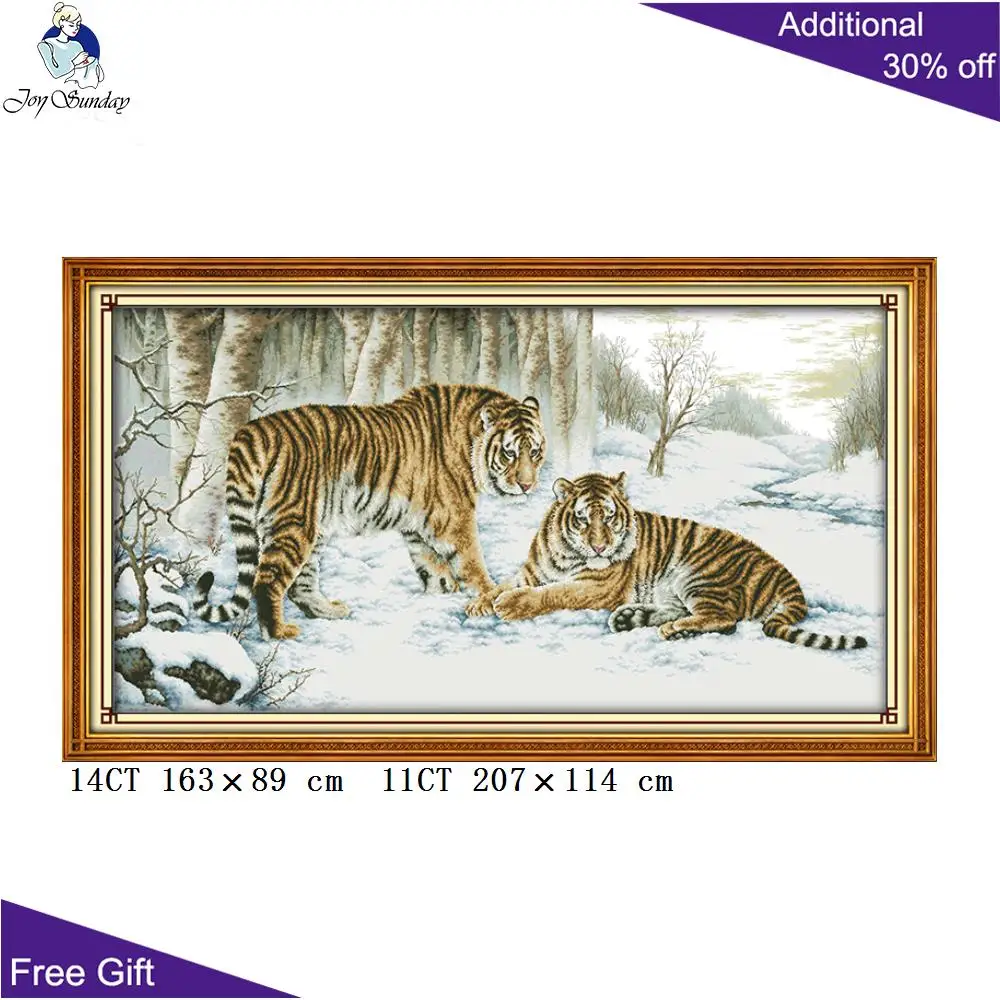 Вышивка крестиком Joy Sunday Tiger D210 14CT 11CT Набор для вышивки крестом с принтом тигра и