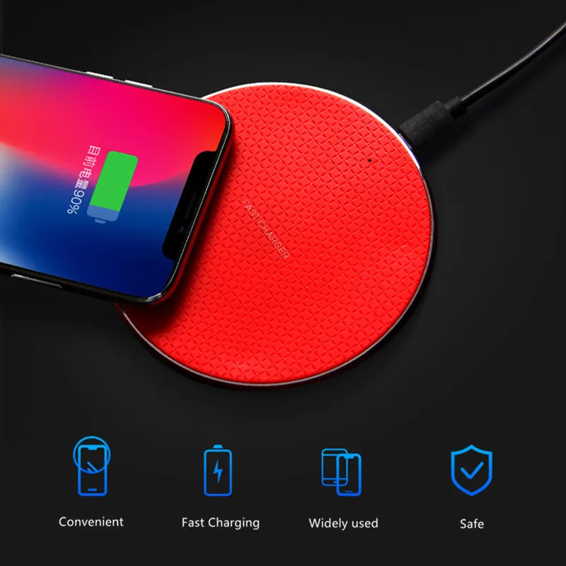 Беспроводное зарядное устройство Qi 10 Вт для Samsung Galaxy S10 S9 S8 Huawei P30 Pro быстрая