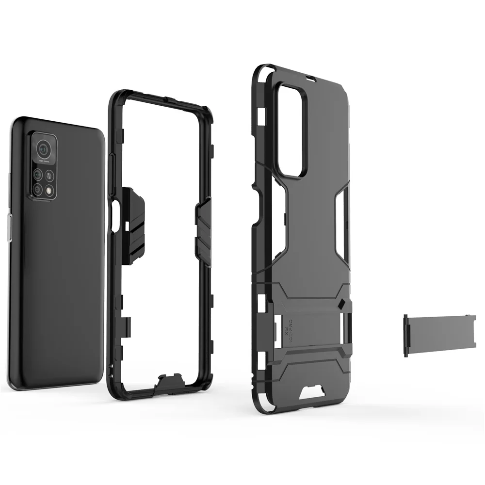 

UFlaxe Hard Cellphone Case for Xiaomi Mi 10T Pro Lite Armor Stand Holder Shockproof Mi Note 10 Lite Mi 10S Ultra Cover GX