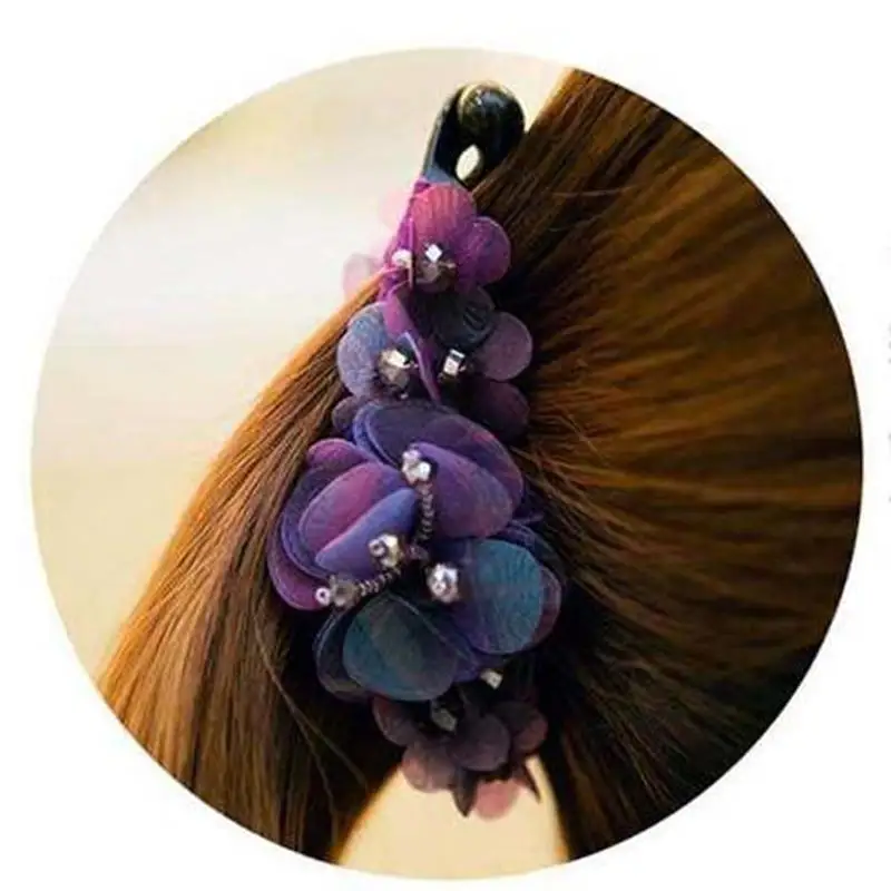 1 шт. тканевая заколка для волос в форме банана с бусинами конского хвоста заколки