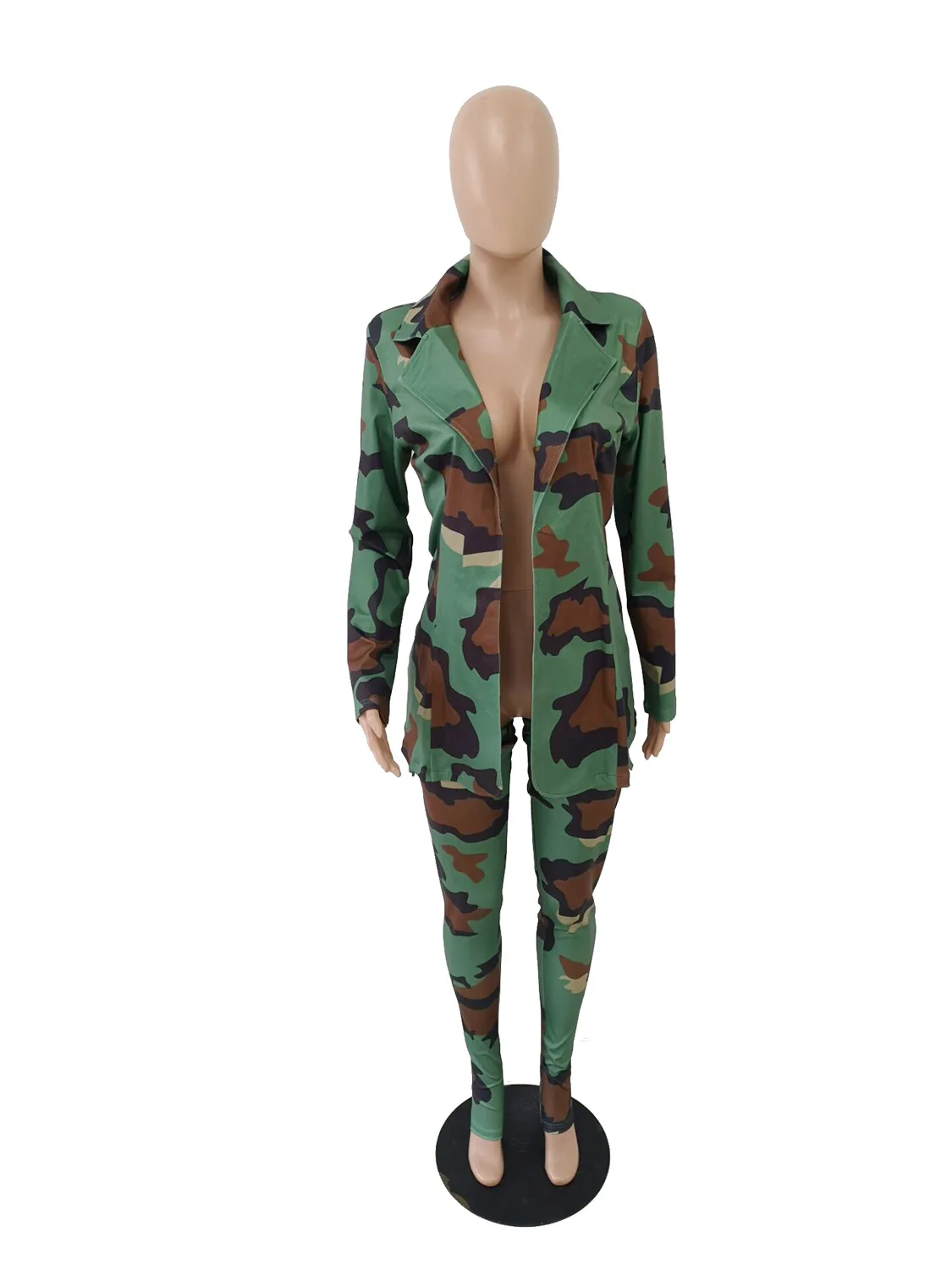 Камуфляжный леопардовый комплект из двух предметов размера плюс Женский рейв