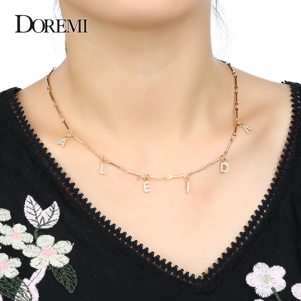 Ожерелье DOREMI 6 мм с цирконием подвеска буквой ожерелье цифрами на заказ именем