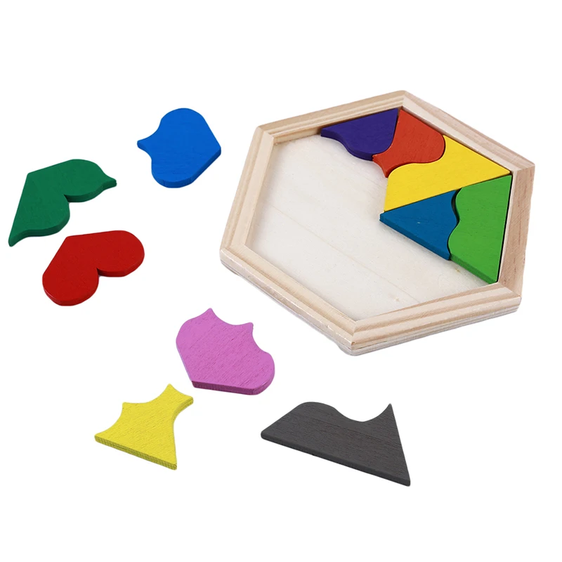 Wooden Materials 3d Geometry Puzzles Early Learning Educational Toy Tangram Logic Game Toys | Игрушки и хобби