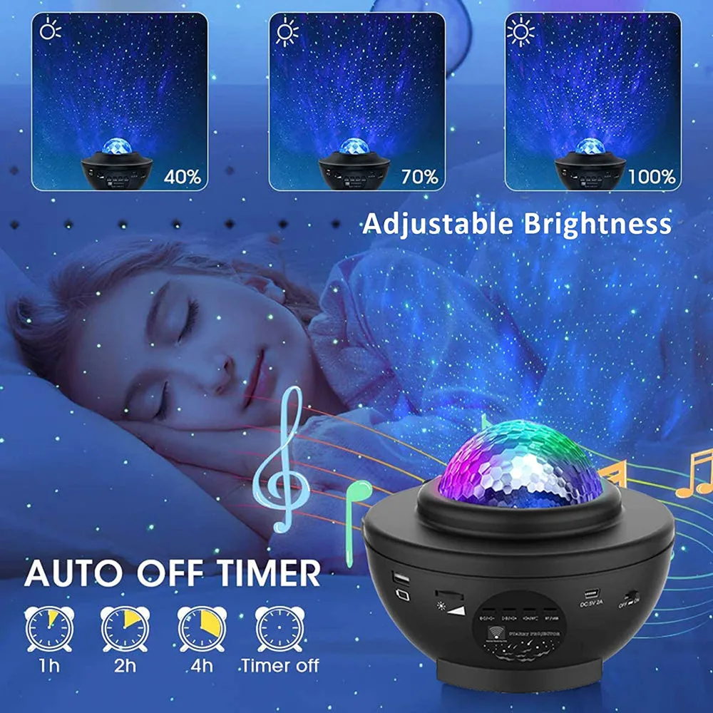 Проектор Галактический с дистанционным управлением музыкальный светодиодный