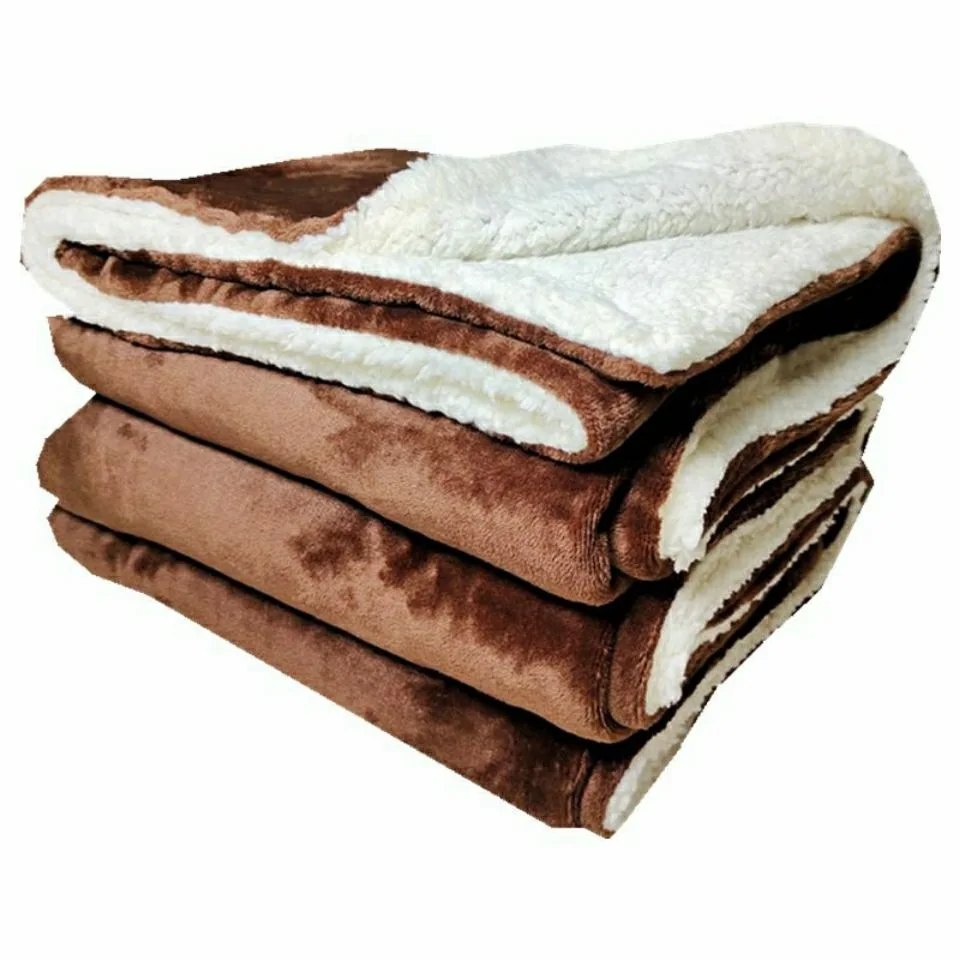 

Double Layers Thick Super Soft Short Plush Lamb Wool Blanket Office Nap Children's Pet Covering Comfortable Breathable Warming