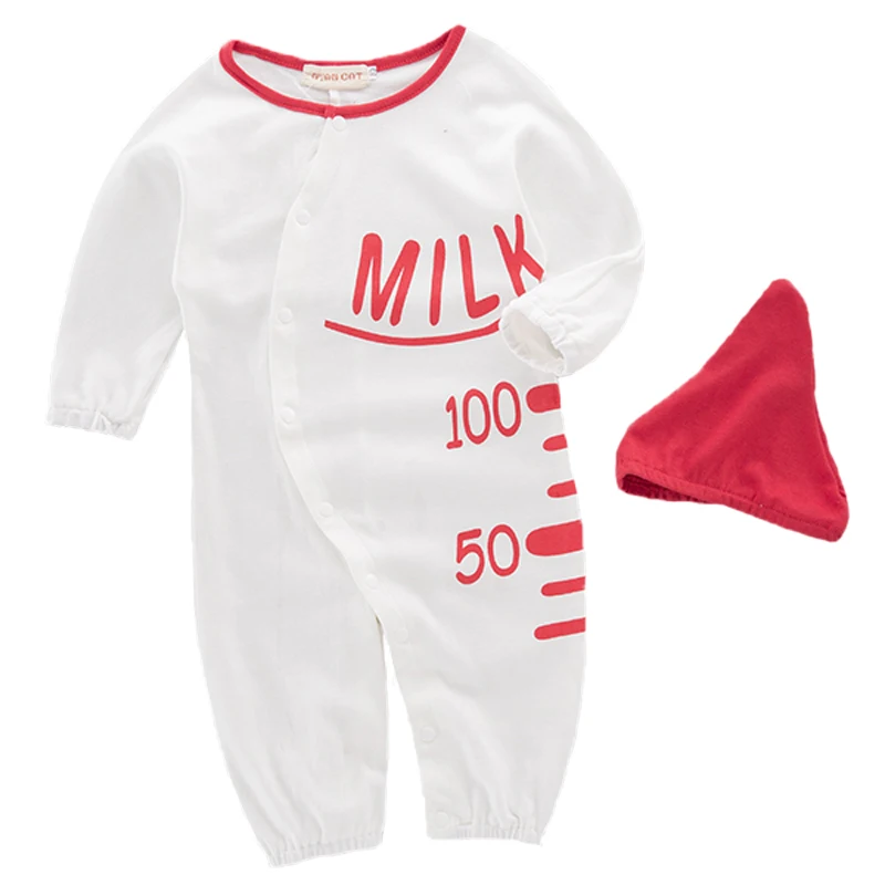 

Umorden Newborn Baby Rompers Toddler Cute Milk Bottles Costume Long Sleeve Fantasia Purim Halloween Fancy Dress