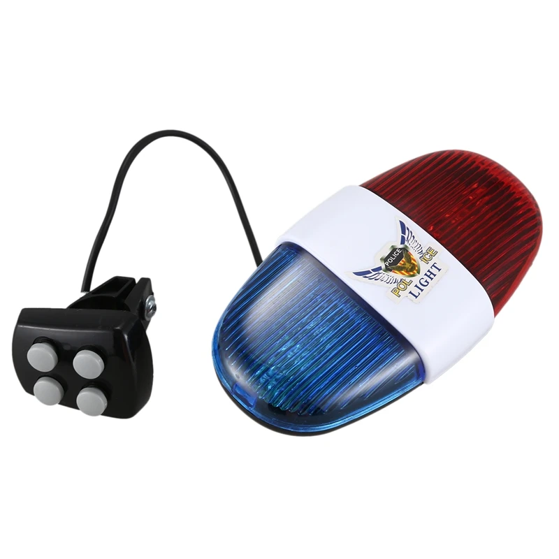 Bicycle Cycling 4 Tones 6 LED Electronic Warning Lights Siren Horn Beeper Bell |