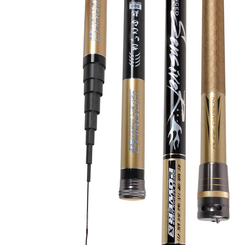 Carbon fishing rod long section 10M-15M Ultra-Light and Hard Stream Rod high carbon Taiwan Fishing Rod with spare top 3 sections