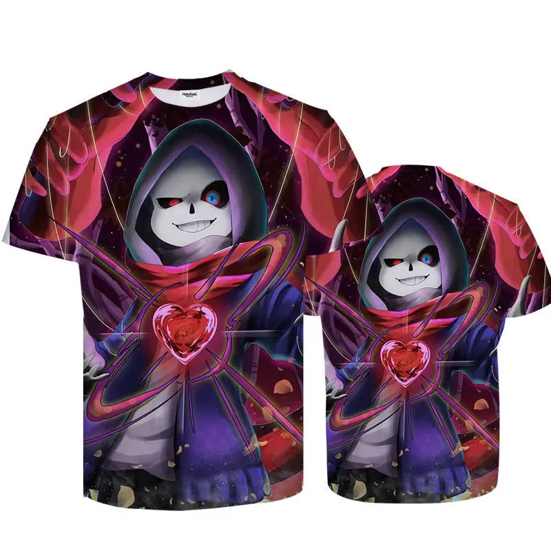 Футболка унисекс из игры Undertale Inktale с 3D-принтом цитатой скелета и брата коротким