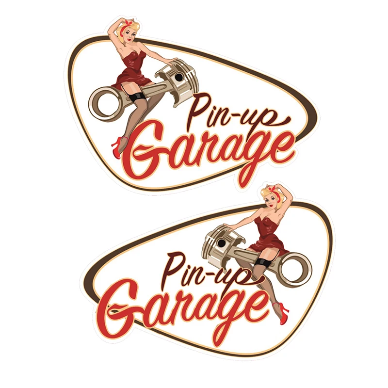 13 см Li + Re Pin Up Старая школа гаража наклейка Bobber Cafe Racer ретро-Наклейка ПВХ Стайлинг