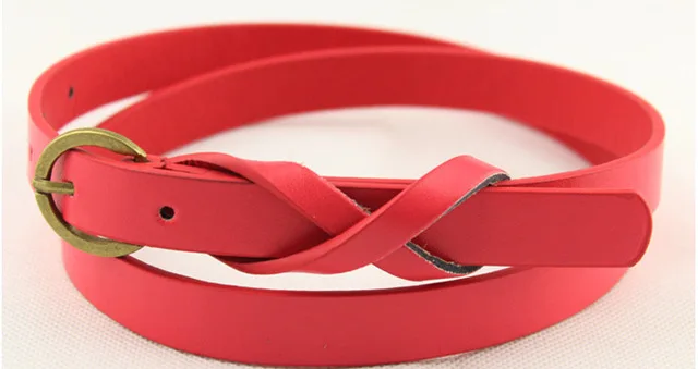 Из тонкой искусственная ( ый) искусственной женский кожаный пояс красно